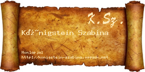 Königstein Szabina névjegykártya